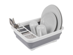Estantería plegable de placas grises resistentes con separador cúbico, ahora espacio ideal para el hogar y el camping.