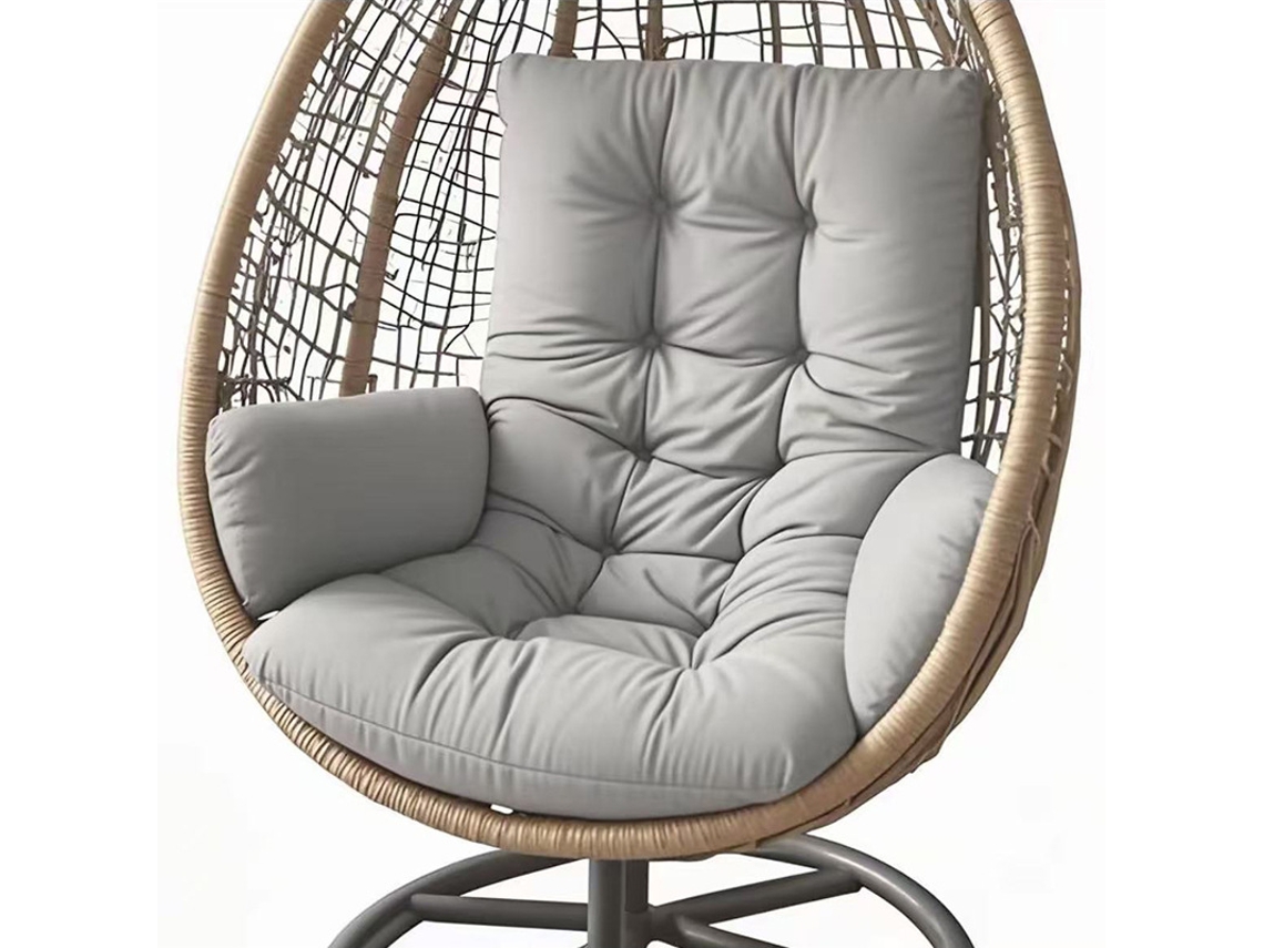 Cojín Para Silla Colgante Con Reposabrazos, Grueso, Suave Y Cómodo Para Jardín, Exteriores E Interiores Gris Claro
