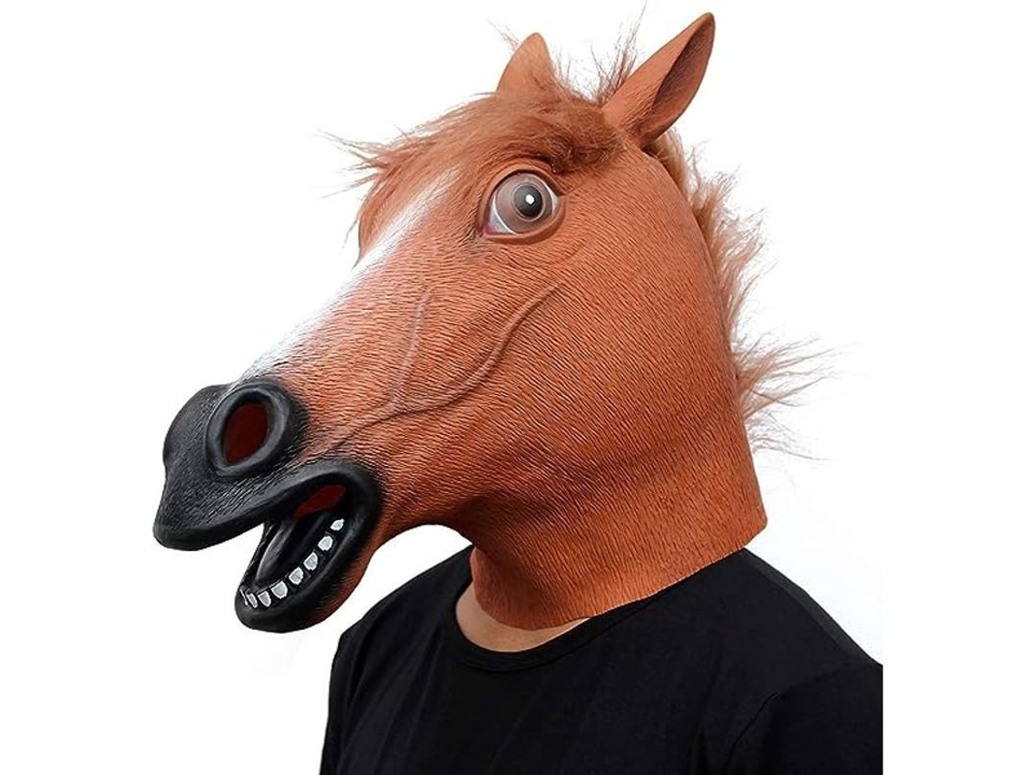 Máscara De Caballo De Látex Realista Que Cubre Toda La Cabeza, Ideal Para Halloween, Carnaval Y Fiestas De Disfraces.