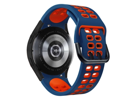 Correa de Silicona bicolor con hebilla de doble orificio para Samsung Galaxy Watch 5 40mm/44mm/5 Pro 45mm - azul medianoche/rojo