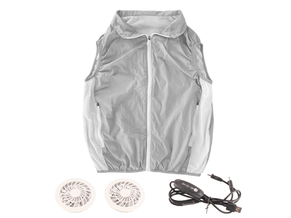 Chaleco Refrescante Con 3 Velocidades, Ventilador, Poliéster Y Nailon, Para Verano, Talla Xl