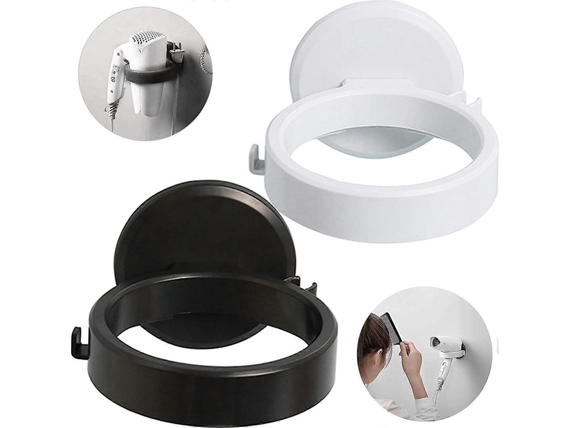Soporte de pared para secador de pelo, juego de 2 piezas, ideal para el baño, organizador de almacenamiento para secador GOKOCO