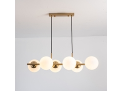 Lámpara Colgante LEDKIA (Dorado - E27 - 6x40 W - Metal - Vidrio)