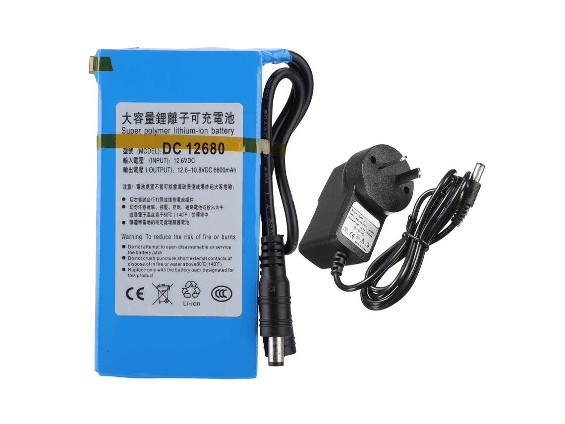 Bateria De Lítio Polimérica Recarregável Dc 12680 Com 6800mah, Interruptor Integrado E Proteção De Carga/descarga