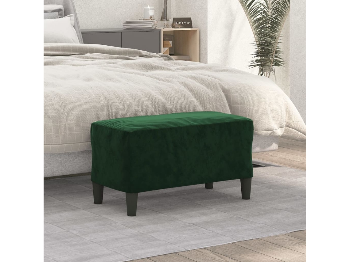 Lovely Home Banco 70X35X41 Cm Terciopelo Verde-Oscuro