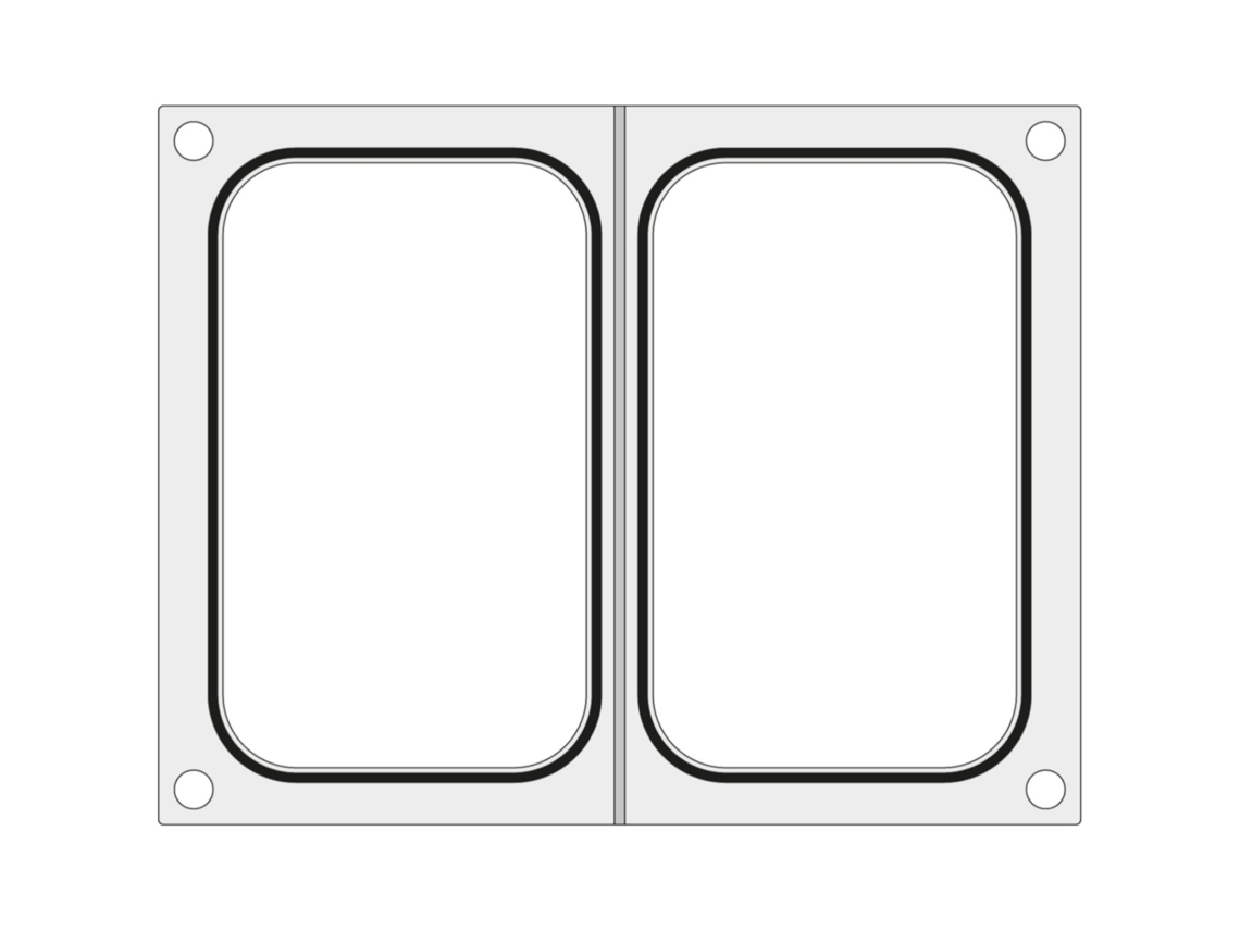 Molde matriz para selladora Duni Df10 para envases de dos bandejas 178x113 mm Hendi 805794