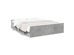 Maison Exclusive - Cama Con Cajones Madera Ingeniería Gris Hormigón 160x200 Cm