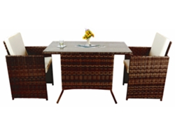 Vcm Conjunto de balcón de 3 piezas Conjunto de muebles de jardín de ratán