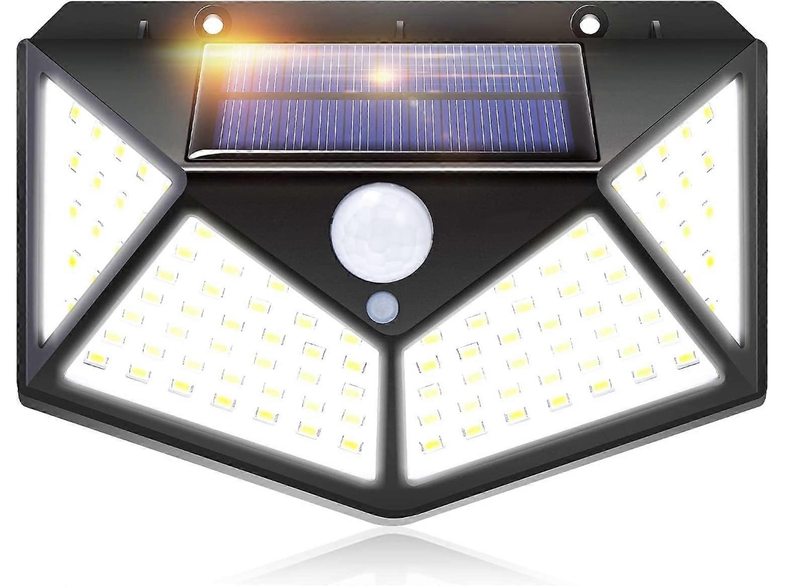 Rebe-luz Solar Exterior Iotses 100led 2200mah 3 Modos Sensor De Movimiento 270 Ip65 Instalación Fácil Sin Cables
