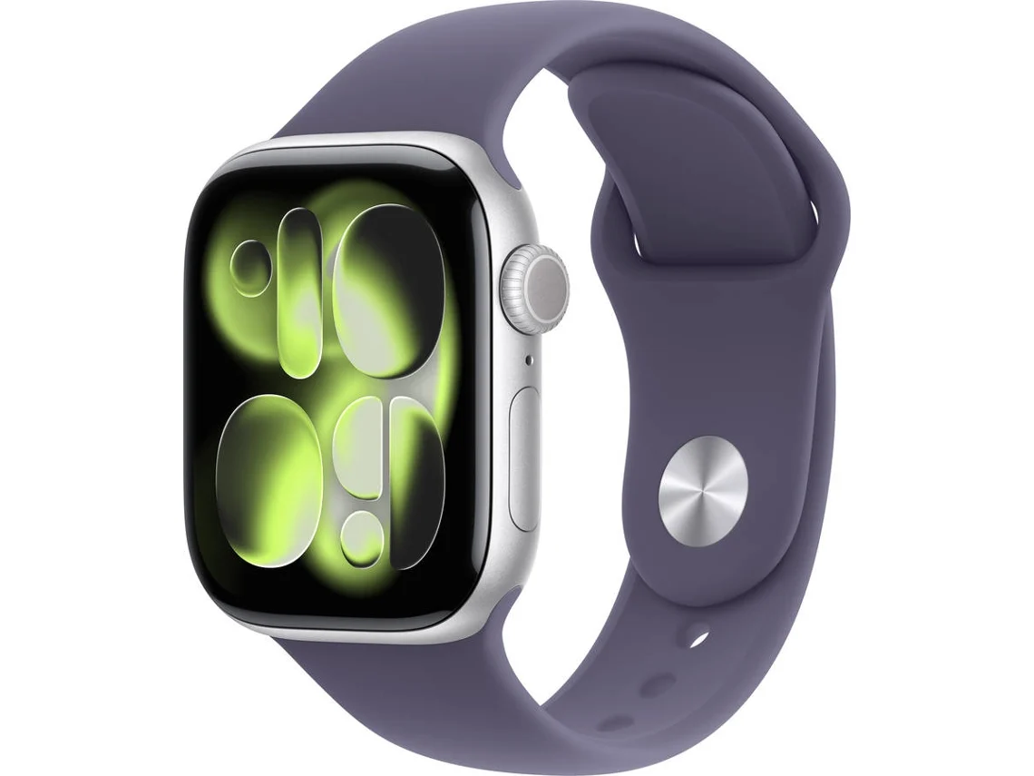  APPLE Watch Series 11 GPS 42 mm Plata Aluminio con Correa Deportiva Niebla Lila(Tamaño S/M)