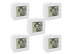 Juego de 5 termómetros e higrómetros con pantalla LCD para controlar la temperatura ambiente. Nostalgia88