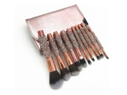 Juego de brochas de maquillaje profesional USHION con 10 brochas para rubor y sombras de ojos