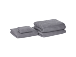 Conjunto de 4 toallas BELIANI Areora de Algodón Gris 100x1x150