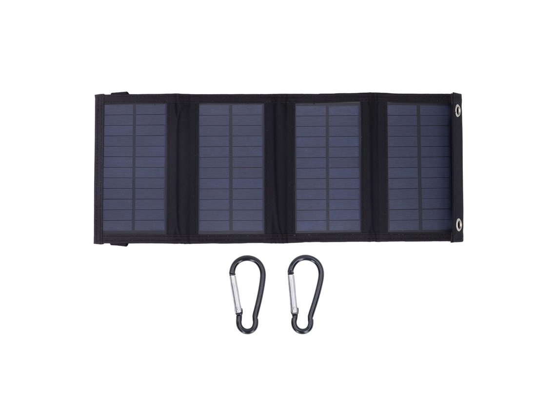 Panel Solar Portátil Plegable De 10 W Y 5 V Con Certificación Ip65 Para Cargar Dispositivos En Camping Y Senderismo - Negro