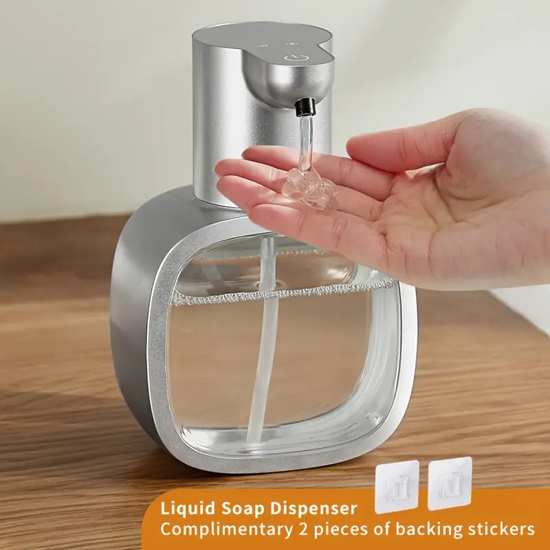 Dispensador de jabón automático Digitallab de 500 ml, 4 niveles ajustables, recargable, resistente al agua IPX5 (tipo gel plateado)