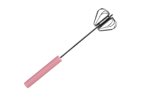 Batidor de huevos, batidora manual de acero inoxidable para el hogar, color rosa