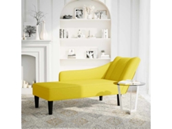 Chaise longue con reposabrazos derecho, terciopelo amarillo, Wsd992997 Lovely Home