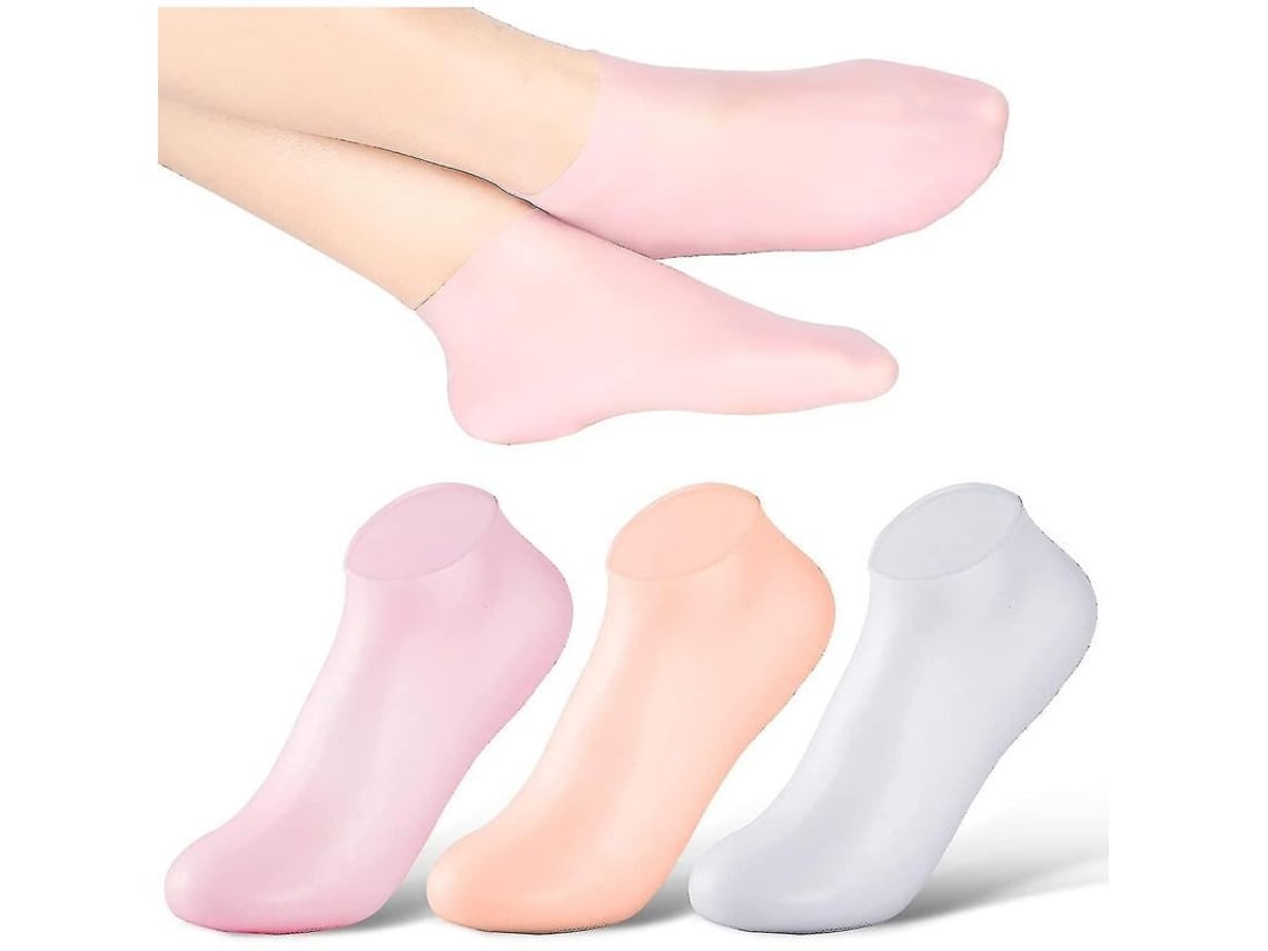 2026-3 Pares De Calcinetes De Gel De Silicona Hidratantes Antideslizantes Con Alta Elasticidad Para Prevenir Grietas En Pies
