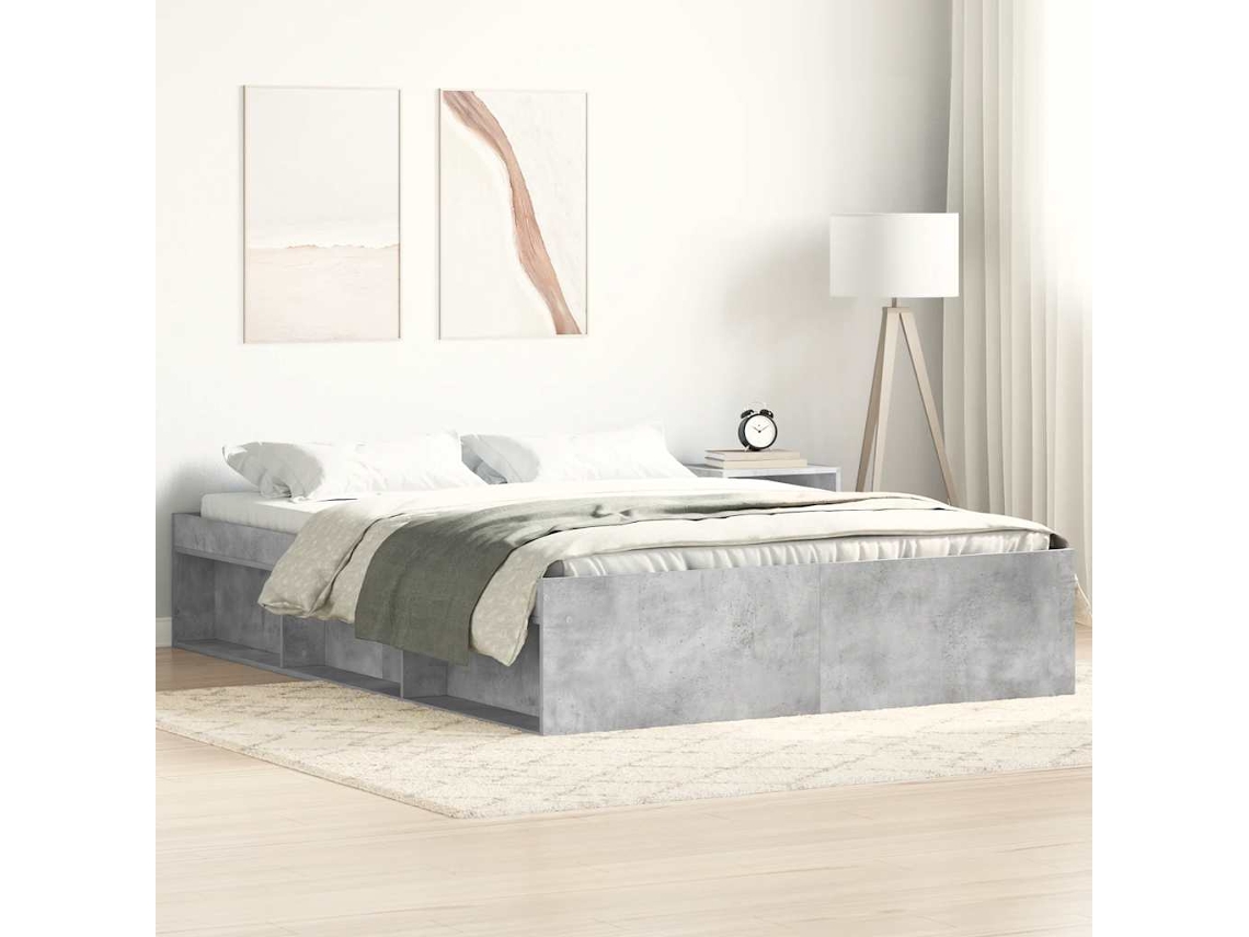 Estructura De Cama Gris Hormigón 120x200 Cm