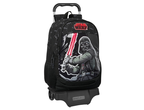 Mochila Escolar con Ruedas STAR WARS The fighter (Negro - Poliéster 300D)
