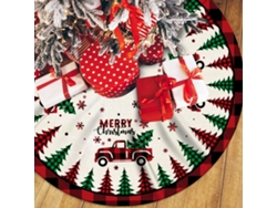 48 Faldas para árbol de Navidad a cuadros rojos de búfalo, decoración navideña rústica. Feliz Navidad.
