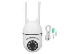 Cámara De Seguridad Inalámbrica 1080p Con Visión Nocturna De 360°, Audio Bidireccional Y Vigilancia Wifi.