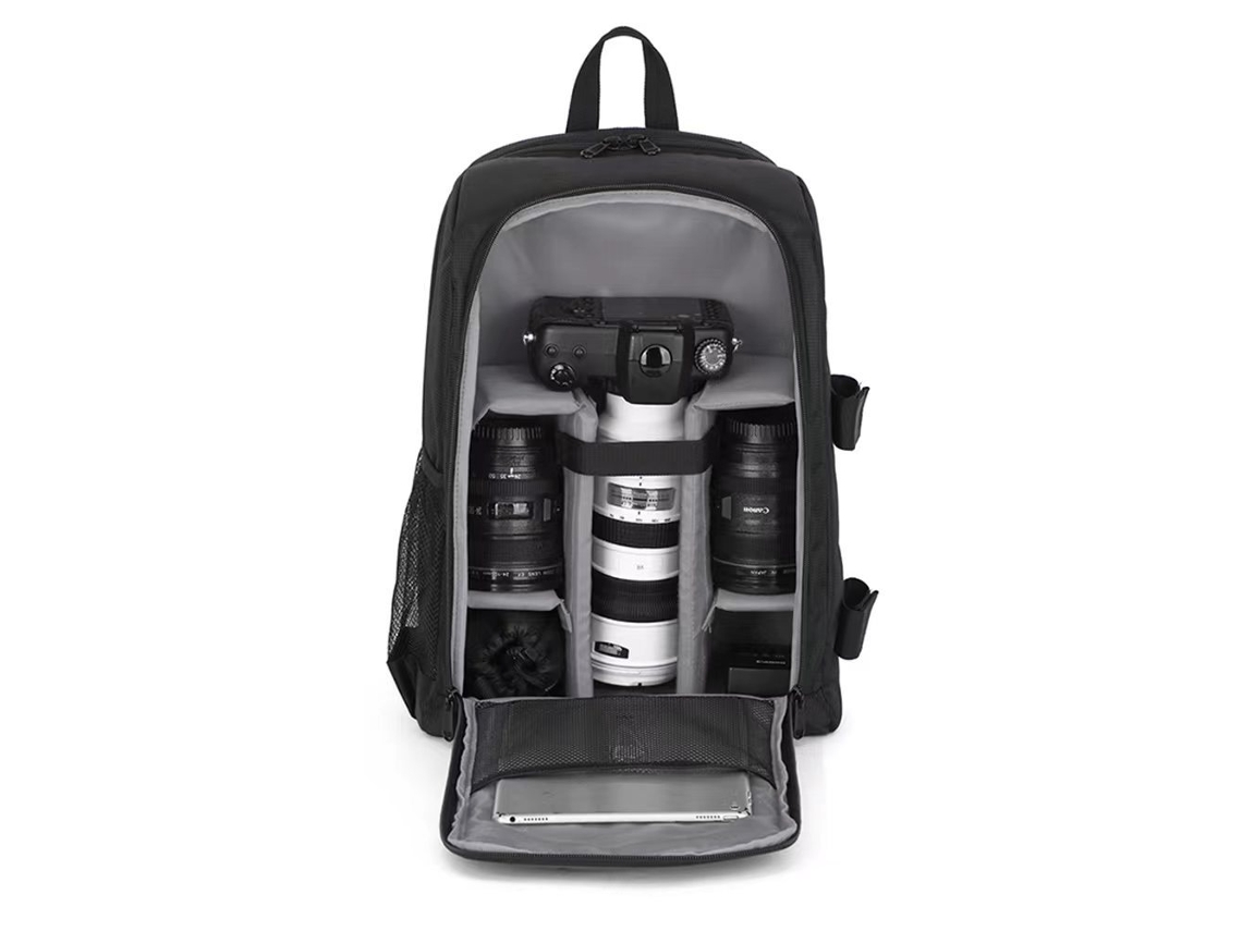 Mochila para cámara de gran capacidad, impermeable y resistente al desgaste, Cuich (gris)