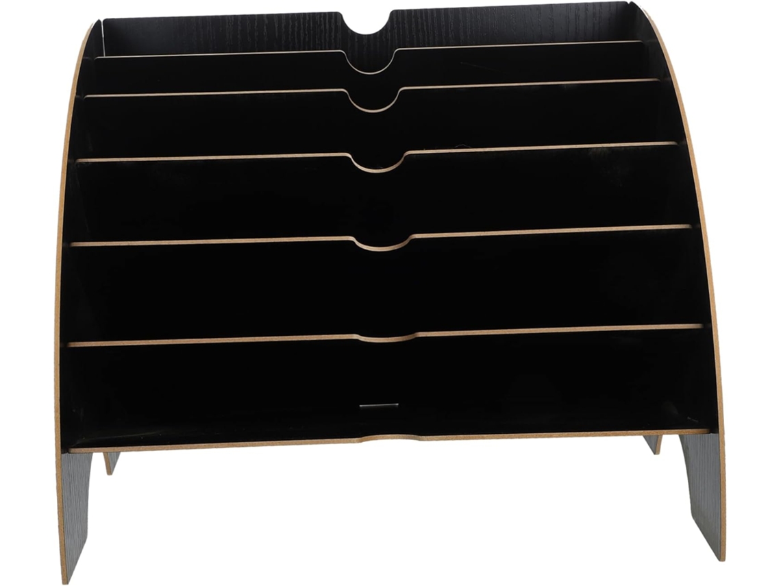 Elegante Organizador De Escritorio De Madera Con Soporte Para Documentos De Varios Niveles Y Soporte Para Papel A4.