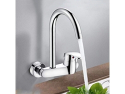 Grifo de cocina de latón para agua caliente y fría, válvula mezcladora para fregadero, montado en la pared