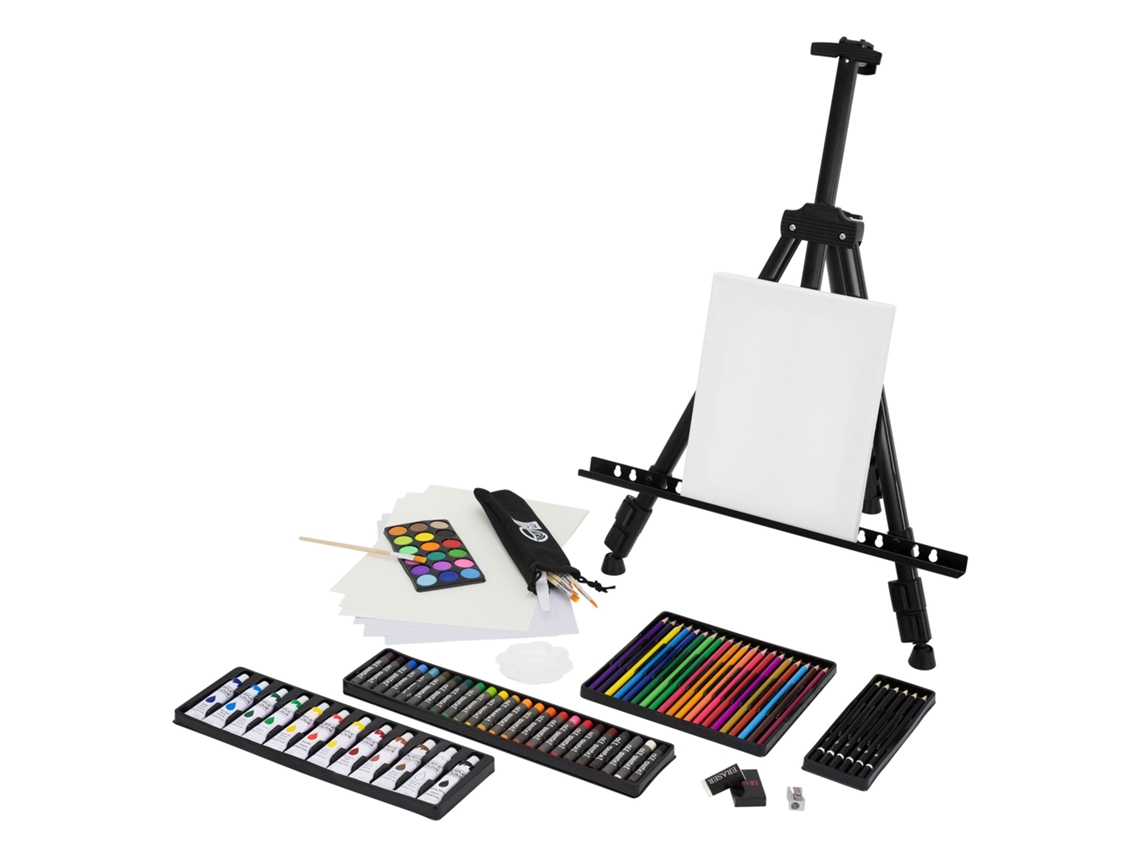 Set de pintura XXL con caballete 140 piezas