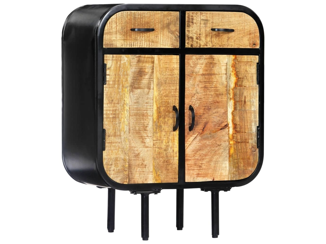 Aparador De Madera Maciza De Mango Y Hierro 60x30x75 Cm