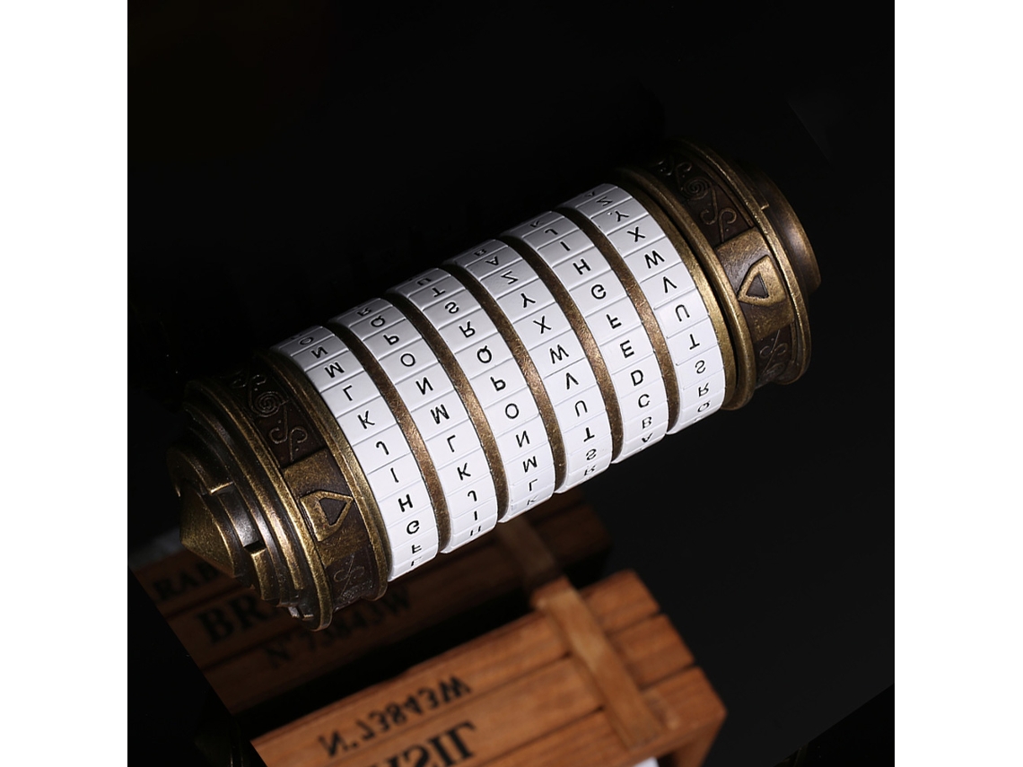 Caja de regalo con forma de cilindro del Código Da Vinci y cerradura alfabética