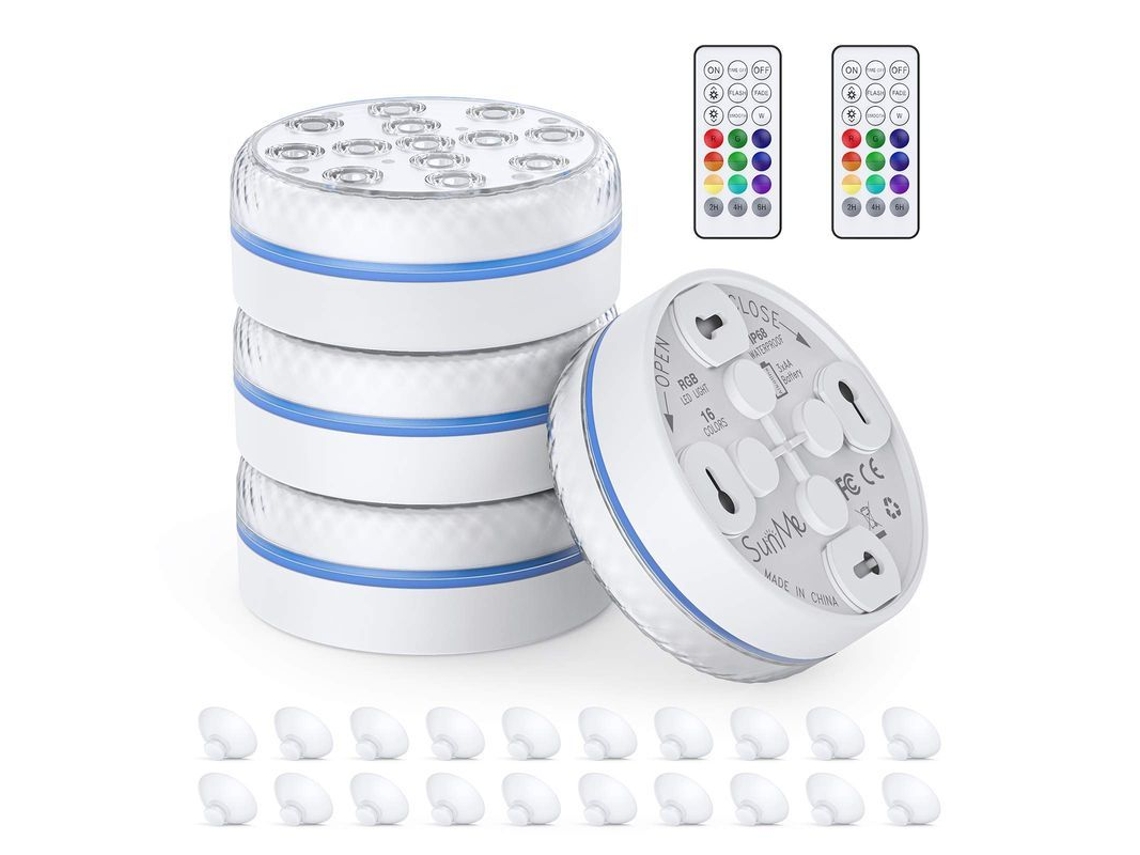2026-luz Led Submersível Com Controle Remoto Rf, Luzes Aquáticas Multicoloridas Para Piscina E Jardim