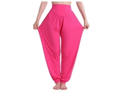 2026-pantalones Harem De Yoga Para Mujer Hippie Boho Verano Baggy Joggers Elásticos De Talla Grande L Rosa Roja