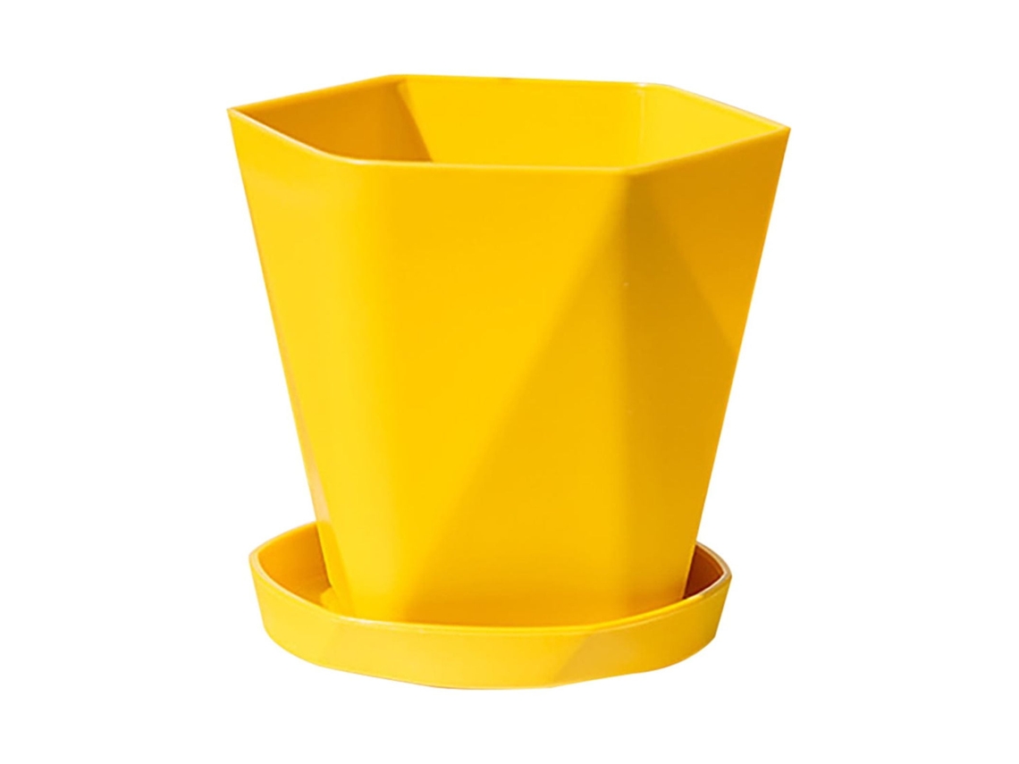 Macetero De Plástico Para Balcón, Macetero De Resina Escandinava Reforzada, Grande, 2 Piezas, Amarillo