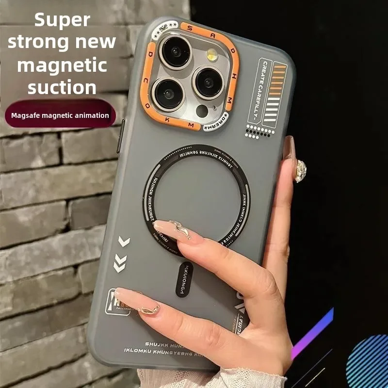 (iphone 12 Pro Max, Gris) Funda Magnética Para Teléfono, Compatible Con Carga Inalámbrica Magsafe, Marco De Lente Metálico Y Protección Para Los Botones.