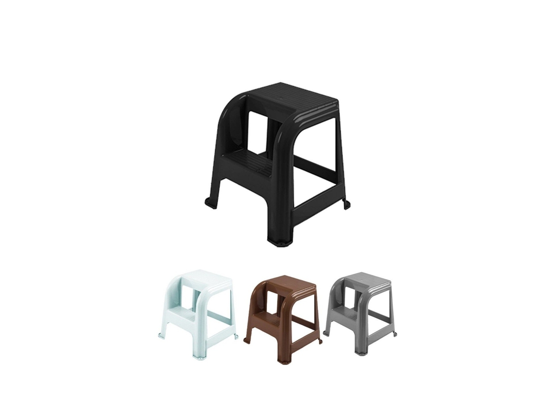 Jardin202 - Taburete Con Escalón De Plástico Multiusos Y Resistente – Asiento Elevador Dos Peldaños Negro |  (negro)