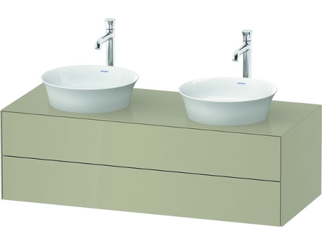 DURAVIT Tulip blanco, mueble de baño colgado en la pared, ancho 1300 x profundidad 550mm, con 2 cajones, con tecnología tip-on, WT4988B