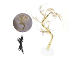 Lámpara de árbol artificial 2026 con 72 hojas LED doradas, para armar uno mismo, funciona con USB/pilas, decoración del hogar, fiestas y cumpleaños.