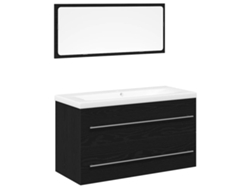 Juego de 3 muebles de baño para lavabo, roble negro, MAISON EXCLUSIVE