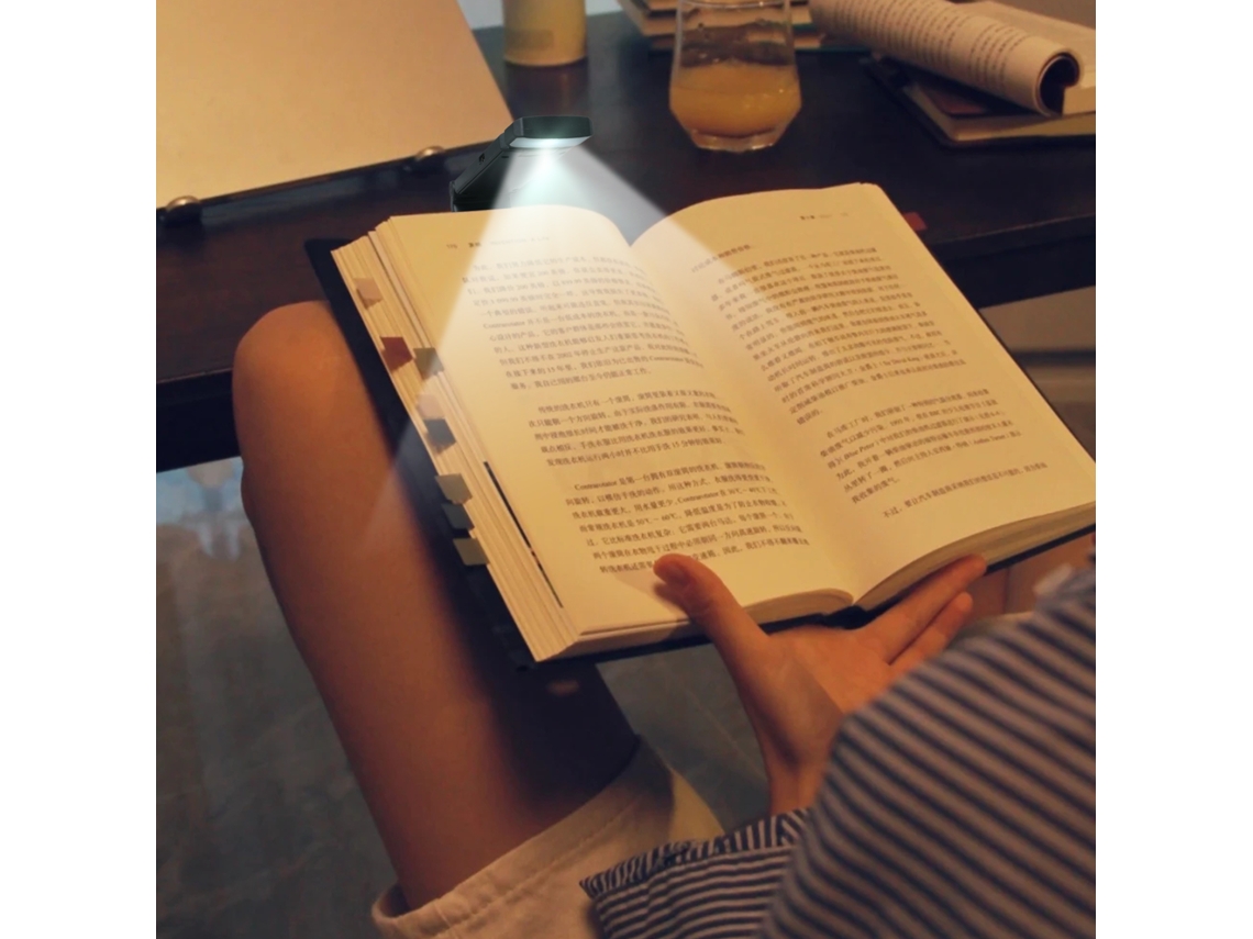 Lámpara De Lectura Led Recargable Portátil Con Clip, 5 Niveles De Brillo Y Temporizador Para Leer En El Dormitorio.