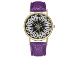 Reloj Hombre Zhoulianfa Patrón Ilustración Dial Redondo Analógico Cuarzo Púrpura