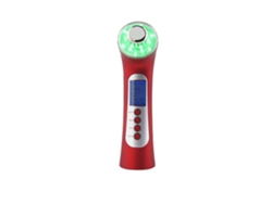 Dispositivo de belleza ultrasónico con LED de alta frecuencia, masajeador facial de 6 modos, color rojo Chennnls