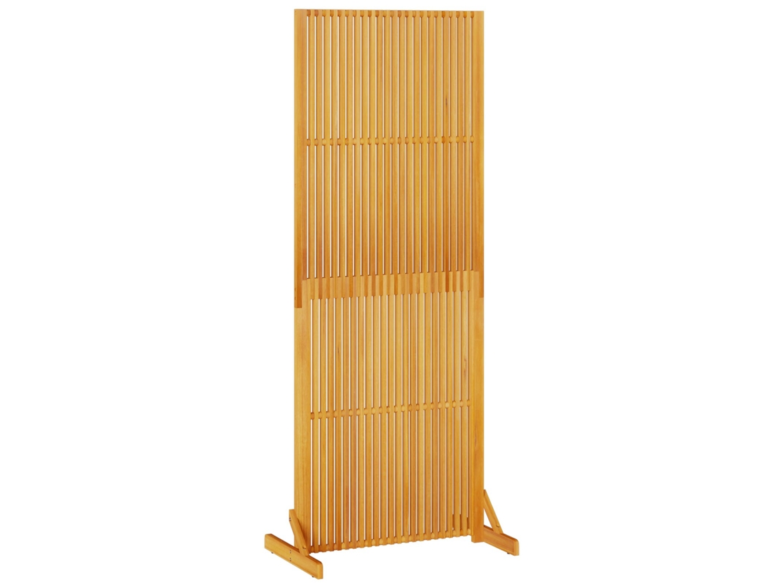 Mampara de listones de madera maciza de acacia marrón Vidaxl (79,5 x 50 x 200 cm)