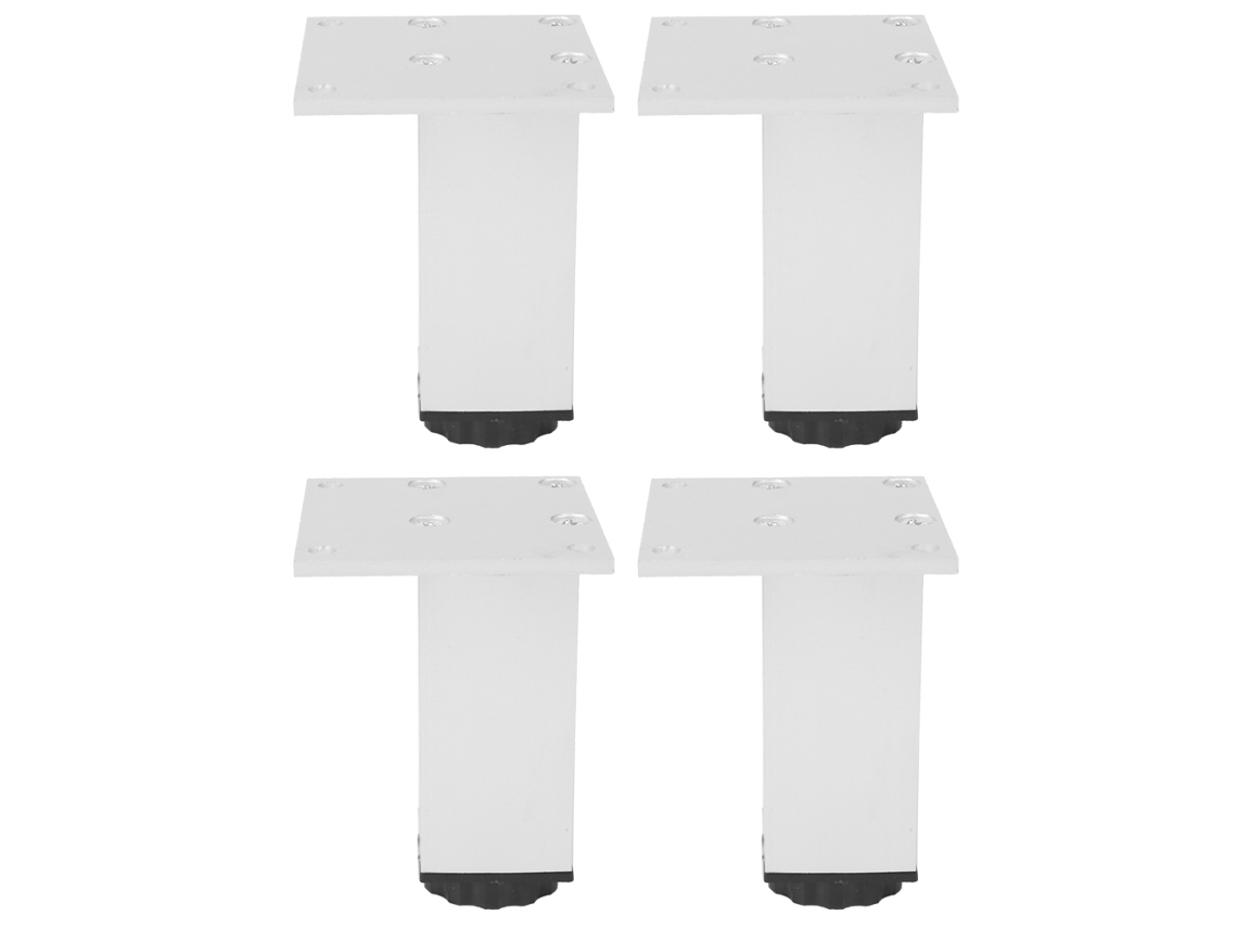 4 patas cuadradas ajustables de aleación de aluminio para muebles, 100 mm
