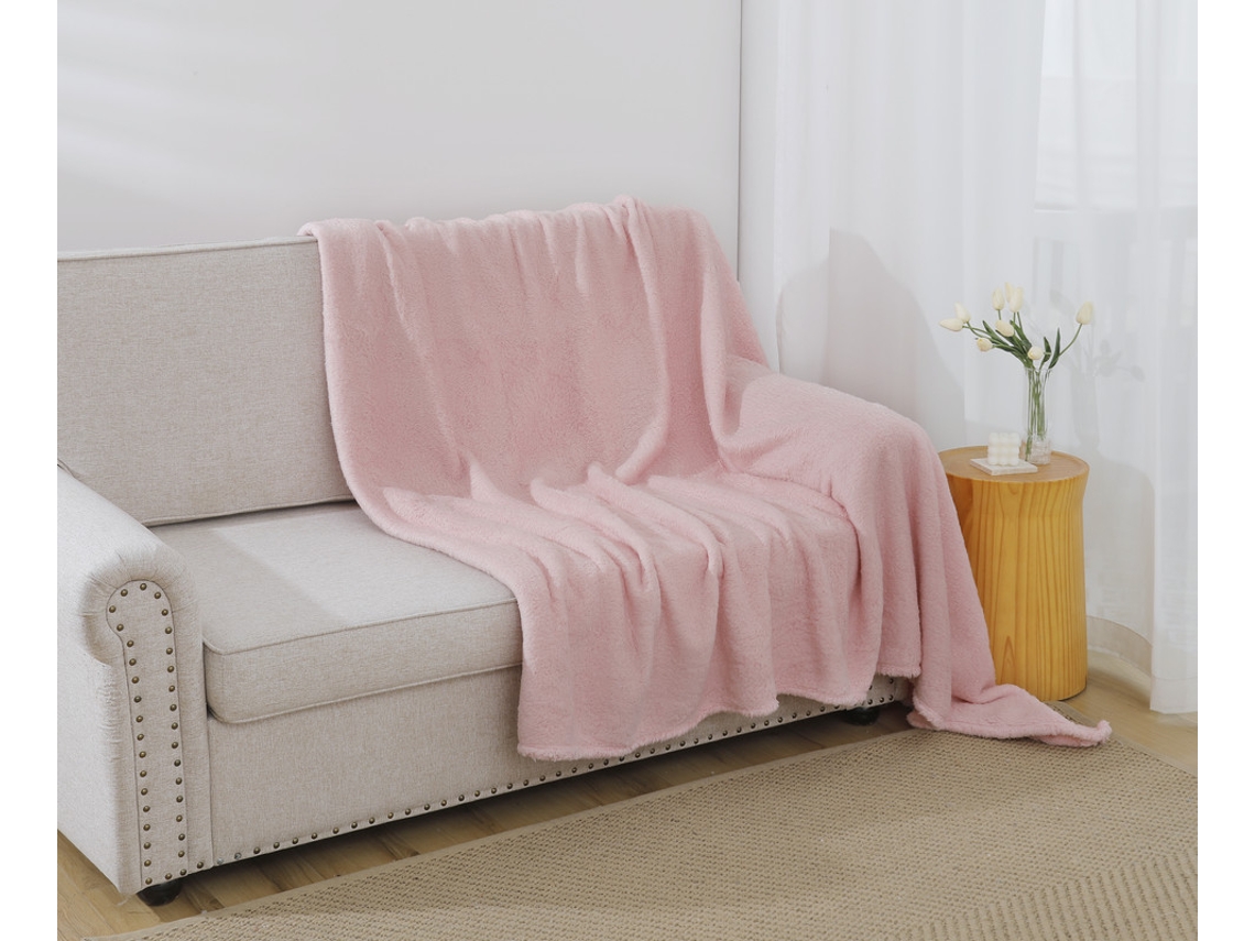 Manta de algodón ultra suave rosa 160*220cm-BOD HOME