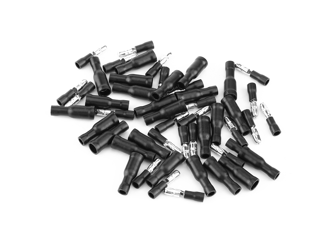Altiro-conectores De Bala De Latón Macho Y Hembra Para Cables Terminales De Automóvil (negro)