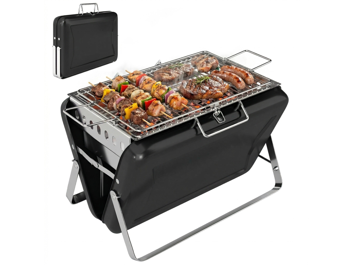 Ahumador Carbón Portátil Plegable Acero Inoxidable Camping