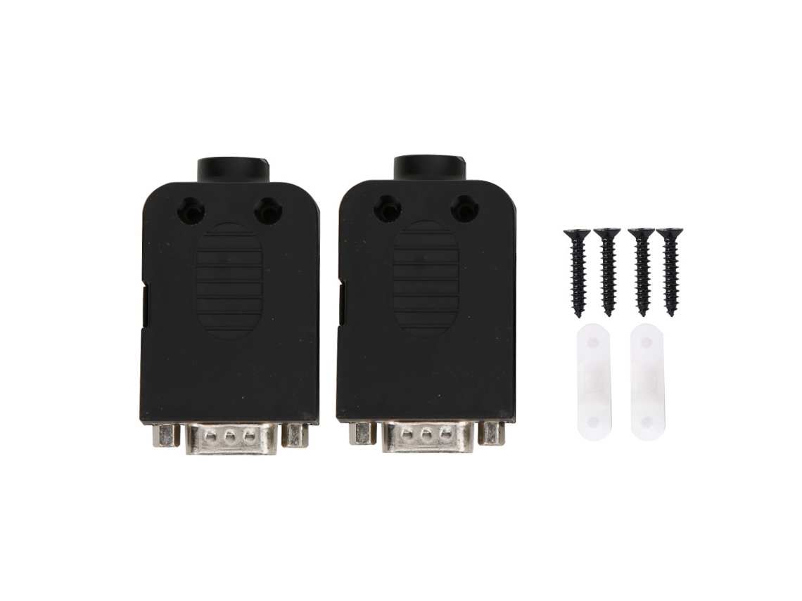 Kit De Módulo De Señal Con Conector Macho Db9, 2 Unidades Con Cubierta Negra Db9-g-8a