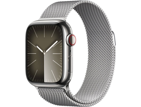 APPLE Watch Series 9 GPS+Cellular 41 mm Acero Inoxidable Plata con Loop Milanesa Plata